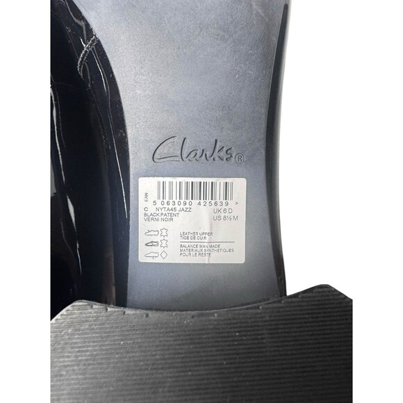 CLARKS NYTA 45 JAZZ HEELS WOMEN SHOES BLACK SIZE 8.5 EUC FAST SHIPPING - Picture 14 of 16
